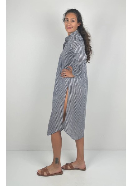 PRIMA Gömlek Yaka Uzun Kol Desenli Yırtmaçlı Düğmeli El Baskısı Uzun Gömlek fiyatları