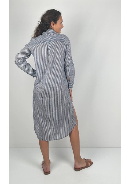 PRIMA Gömlek Yaka Uzun Kol Desenli Yırtmaçlı Düğmeli El Baskısı Uzun Gömlek fırsatları