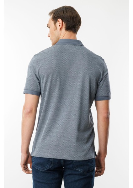 Erkek Fermuarlı Jakarlı T-Shirt Füme fırsatları