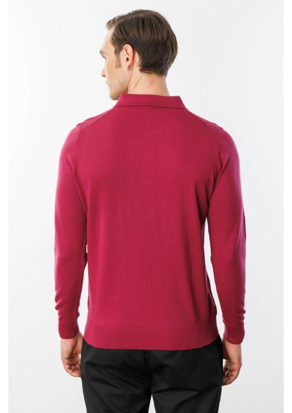 Erkek Basic Polo Yaka Ince Triko Kazak Sıklamen modelleri