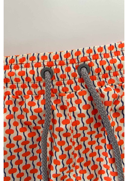 845 Erkek Krem Turuncu Desenli Deniz Şortu fiyatları