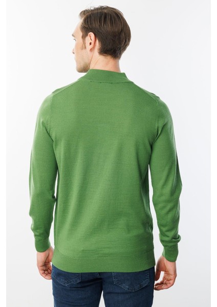 Erkek Basic Yarım Balıkçı Ince Triko Kazak K.yosun modelleri