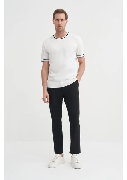 Bisiklet Yaka Regular Fit Çizgili Triko Tişört fiyatları