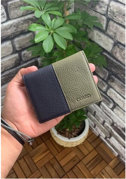 Deri Mat Yeşil/lacivert Erkek Cüzdanı (T1367)
