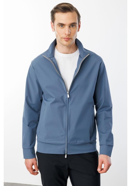 Erkek Hakim Yaka Yan Cepli Mont H.mavi