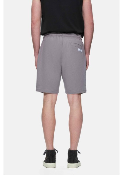 Fowler Koyu Gri Baskılı Baskılı Standard Fit Erkek Örme Şort