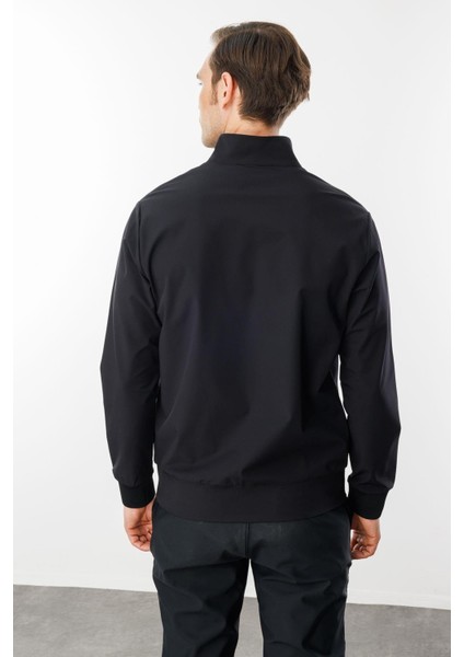 Erkek Hakim Yaka Yan Cepli Mont Siyah fırsatları