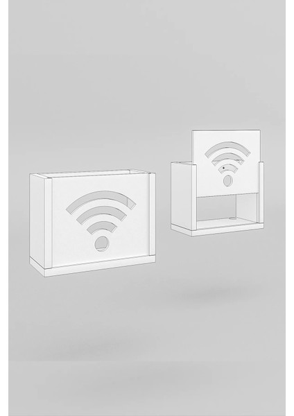 Duvar Düzenleyici Ahşap Dekoratif Atlantik Wifi Kutusu
