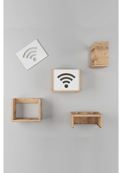 Duvar Düzenleyici Ahşap Dekoratif Atlantik Wifi Kutusu
