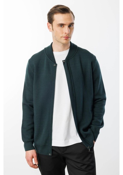 Erkek Hakim Yaka Çelik Örgü Triko Yün Ceket Yeşil fiyatları