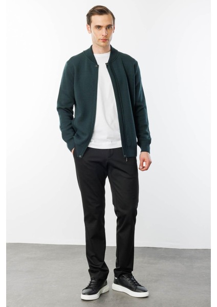 Erkek Hakim Yaka Çelik Örgü Triko Yün Ceket Yeşil fırsatları