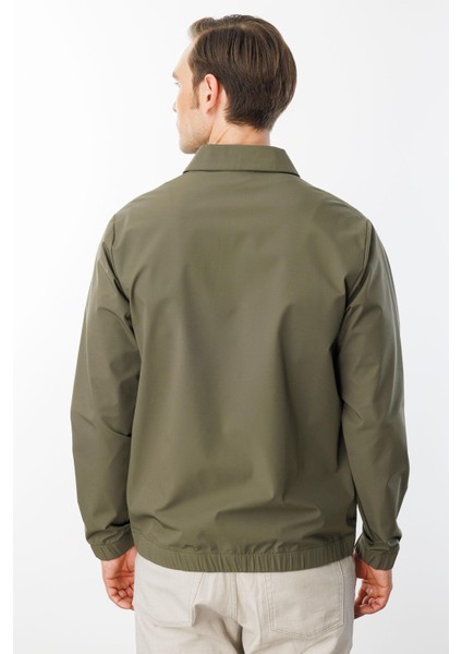 Erkek Polo Yaka Göğsü Cepli Mont Haki modelleri