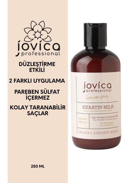 Düzleştirme Etkili Durulanmayan Paraben&Sülfat İçermeyen Keratin Sütü 250 ML fırsatları
