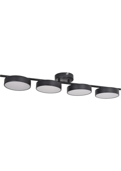 Tual Modern Salon Yatak Odası Giyinme Odası Mutfak Beyaz Işık Ledli Siyah Renk 4 Lü LED Avize