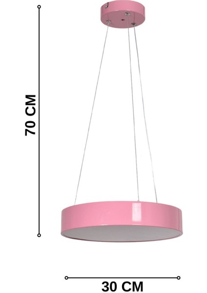 Dakota Modern Panel Ledli Salon Çocuk Odası Yatak Odası Mutfak Pembe Renk LED Avize (Beyaz Işık) modelleri