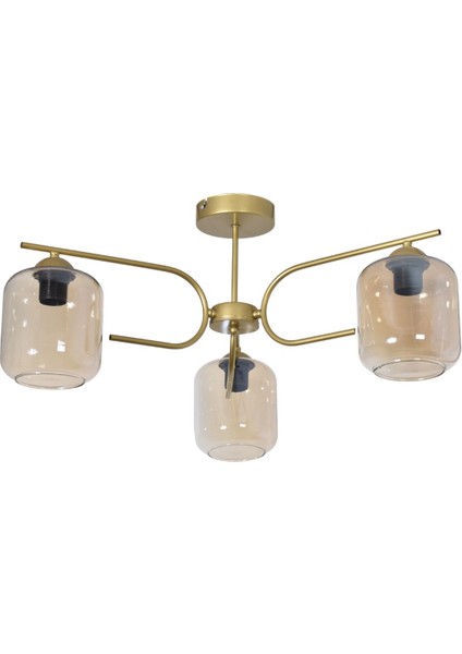 Aloha Modern Tasarım Salon Yatak Odası Mutfak Eskitme Renk Bal Camlı 3 Lü Avize fiyatları