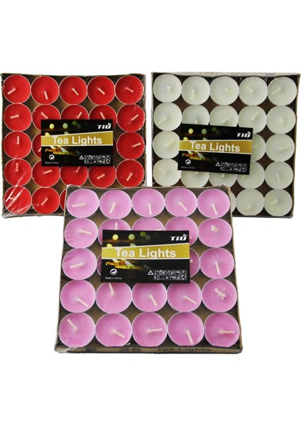 25 Parça Renkli Tea Light Mum (4887)