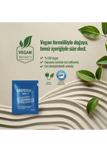 Metsgo Premium Dryer Parfüm Aqualuxe – 12 x 3 ml Şase + 1 Yün Kurutma Topu – Çamaşır Kurutma Makinesi Için