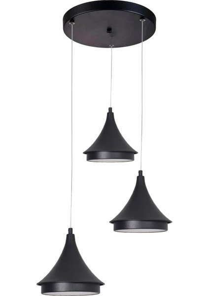 Pare Modern Salon Yatak Odası Salon Cafe Mutfak Beyaz Işık Panel Ledli Renk 3 Lü LED Avize
