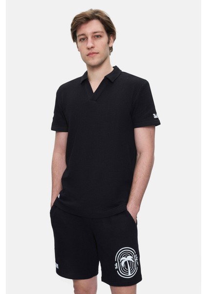 Russel Bej Polo Yaka Baskılı Erkek Tshirt