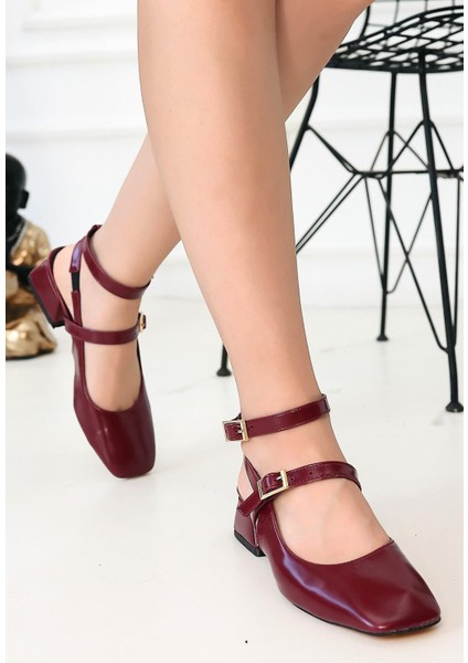 Karmi Mürdüm Cilt Topuklu Ayakkabı fiyatları