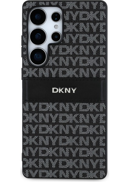 Samsung Galaxy S25 Ultra Kılıf Lisanslı Kartlıklı 3D Yazılı Repeat Texture Pattern Kapak Siyah