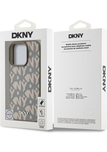 Apple iPhone 16 Pro Kılıf Lisanslı Magsafe Şarj Özellikli 3D Yazılı Grid Pattern Kapak Kahverengi indirimleri