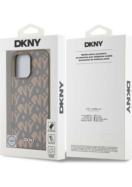 Apple iPhone 14 Pro Max Kılıf Lisanslı Magsafe Şarj Özellikli 3D Yazılı Grid Pattern Kapak Kahverengi indirimleri