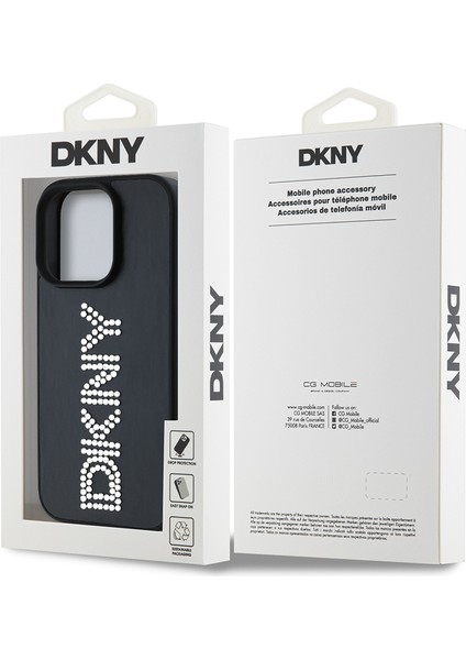 Apple iPhone 16 Pro Kılıf Lisanslı Taşlı Yazılı Metalik Rhinestones Pu Deri Kapak Siyah indirimleri