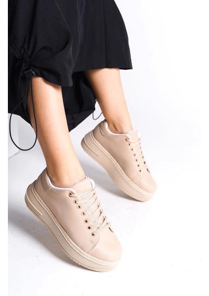 Bıana Bağcıklı Ortopedik Taban Kadın Sneaker Spor Ayakkabı Tt - Ten