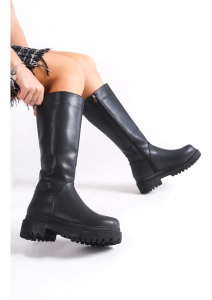 Mıra Bağcıksız Fermuarlı Ortopedik Taban Kadın Çizme St - Siyah fiyatları