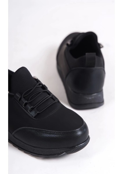 Vıolet Bağcıklı Lastikli Ortopedik Rahat Taban Cilt Detaylı Klasik Kadın Babet Anne Ayakkabısı St - Siyah indirimleri