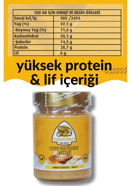 Ballı Yer Fıstık Ezmesi 300G – Doğal – Şeker Ilavesiz – Katkısız – Sürülebilir (%90 Yer Fıstığı %10 Bal)