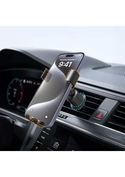 CR181 360 Derece Dönebilen Havalandırma Tasarımlı Araç Telefon Tutucu Siyah fırsatları
