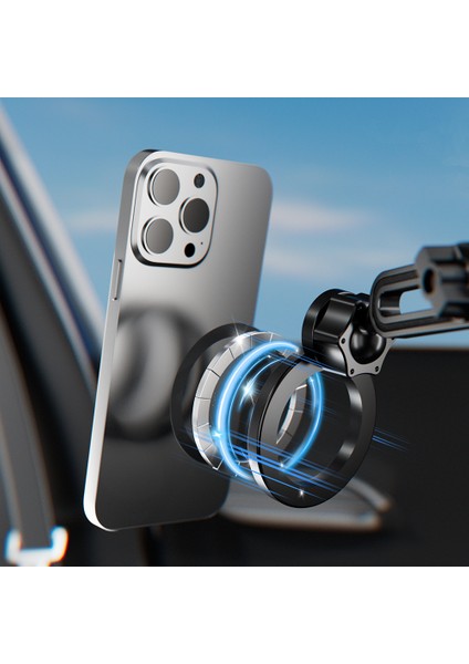 CR189 360 Derece Dönebilen 2 In 1 Araç Telefon Tutucu ve Bardak Tutucu Siyah