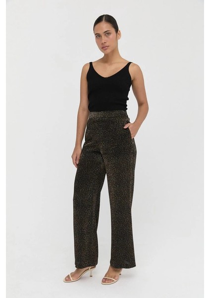 Leopar Desenli Jakarlı Pantolon