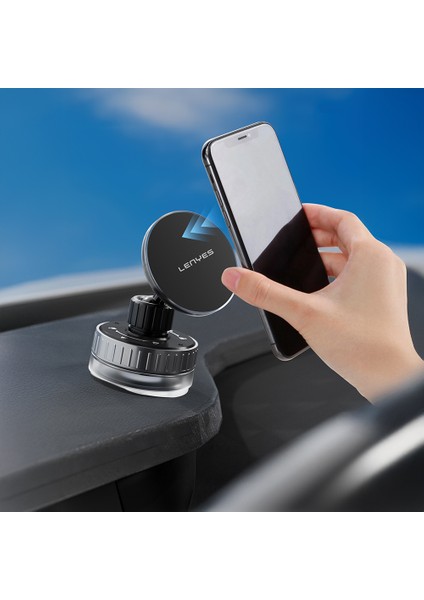 CR192 Vakum Özellikli 360 Derece Dönebilen Magnetik Telefon Tutucu Siyah fırsatları