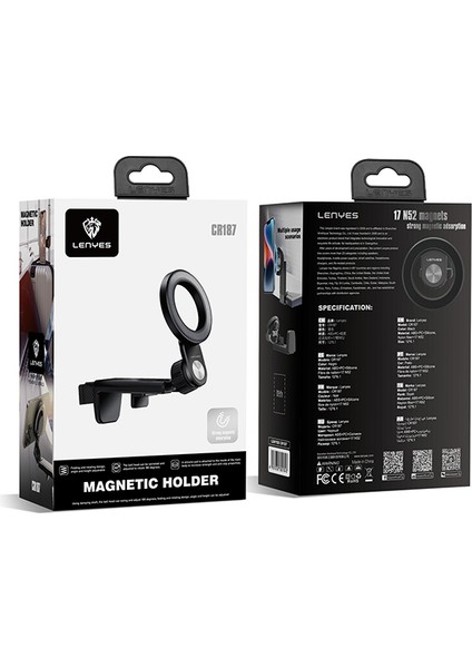 CR187 Oynar Başlıklı Magnetik Masa Telefon Tutucu Siyah indirimleri
