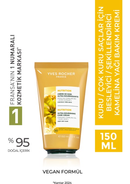 Besleyici/Şekillendirici Bakım Kremi - Kuru Çok Kuru Saçlar / Nutrition - Vegan -Durulanmaz-150ml