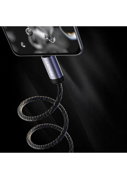 LC537 Usb-A To Micro Hızlı Şarj Özellikli Örgülü Data ve Şarj Kablosu 10W 1m Siyah