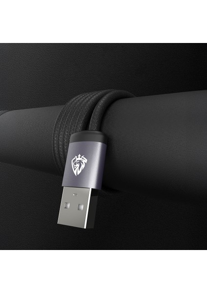 LC537 Usb-A To Micro Hızlı Şarj Özellikli Örgülü Data ve Şarj Kablosu 10W 1m Siyah