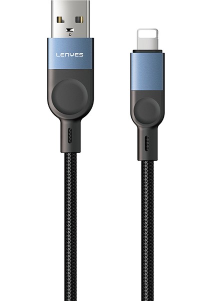 LC514 Usb-A To Lightning Hızlı Şarj Özellikli Örgülü Data ve Şarj Kablosu 15W 1m Siyah