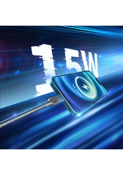 LC514 Usb-A To Lightning Hızlı Şarj Özellikli Örgülü Data ve Şarj Kablosu 15W 1m Siyah