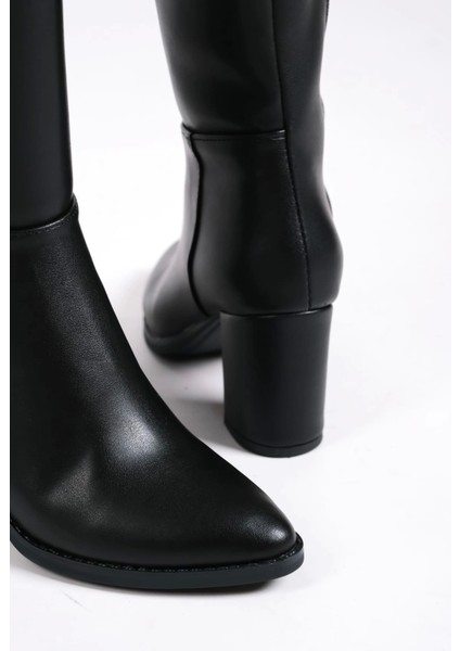 Fıorella Bağcıksız Fermuarlı Ortopedik Taban Kadın Çizme St - Siyah indirimleri