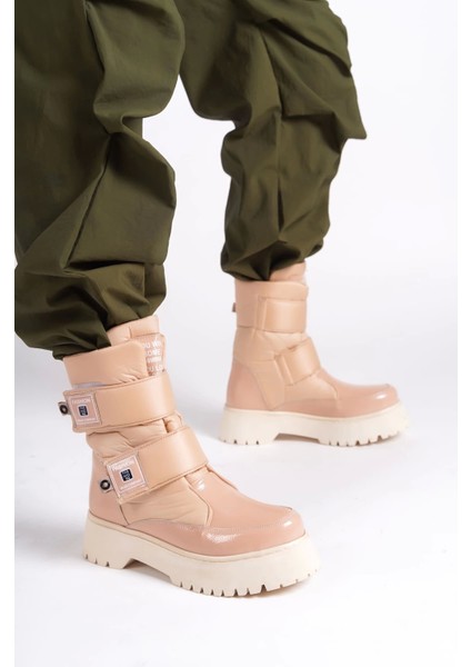 Elısa Cırt Cırtlı Paraşüt Kumaş Rugan Kadın Bot Tt - Ten