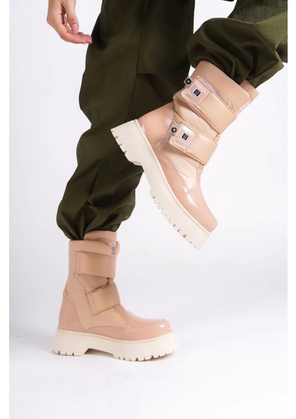 Elısa Cırt Cırtlı Paraşüt Kumaş Rugan Kadın Bot Tt - Ten modelleri