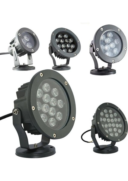 Bahçe LED Armatür Paslanmaz Dekoratif Dış Mekan Aydınlatma Lamba Spot Gösteri Soğuk Beyaz A-1304 12W 220V IP68