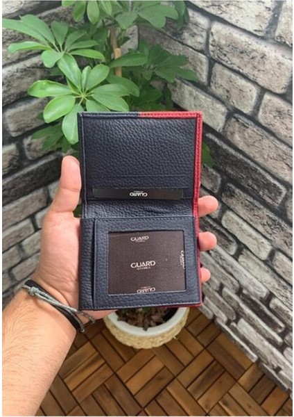 Deri Mat Yeşil/lacivert Erkek Cüzdanı (T1367)