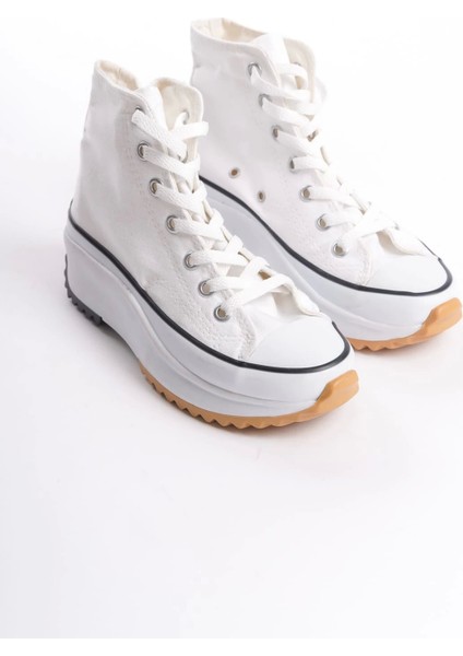 Roma Bağcıklı Ortopedik Taban Kadın Sneaker Spor Ayakkabı Bt - Beyaz fırsatları