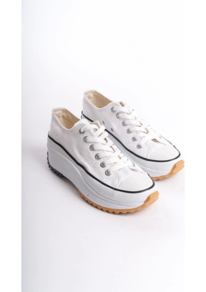 Parıs Bağcıklı Ortopedik Taban Kadın Sneaker Spor Ayakkabı Bt - Beyaz fırsatları